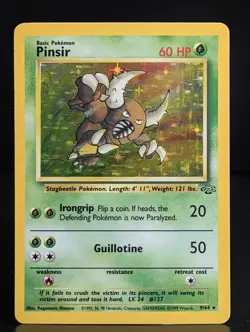 PINSIR 9/64 1999 JUNGLE SET POKEMON CARD HOLO - Image 1
