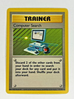 Pokemon TCG Computer Search Base Set Unlimited Rare Card 71/102 LP-NM Condition - Image 1