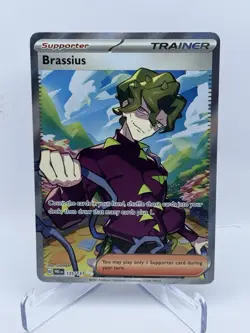 Pokemon BRASSIUS Ultra Rare Full Art Holo Card Prismatic Evolutions 135/131 - Image 1