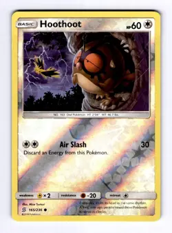 Hoothoot SM - Unified Minds #165 (2019) Common Reverse Holo NM Pokemon - Image 1