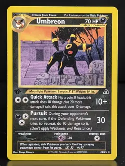UMBREON 32/75 2001 NEO DISCOVERY SET POKEMON CARD - Image 1