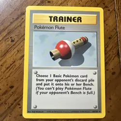Pokemon TCG Pokemon Flute Base Set 86/102 Regular Unlimited Uncommon LP - Image 1
