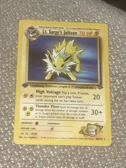 Lt. Surge's Jolteon 28/132 Non Holo - 1st edition Pokemon Card NM - Image 1