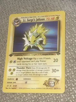 Lt. Surge's Jolteon 28/132 Non Holo - 1st edition Pokemon Card NM - Image 3