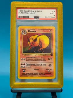 PSA 9 Flareon Holo 3/64 Jungle 1999 Pokemon Card - Image 1