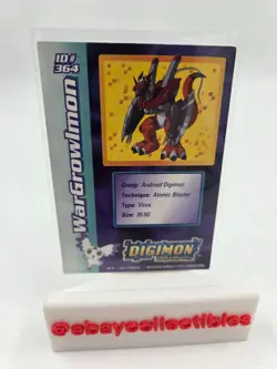 Digimon Card Toy Exclusive Wargrowlmon ID #364 HP Holo DP 450 PL/MP - Image 2