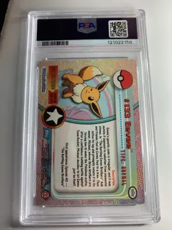 2000 Topps Pokemon TV #133 Eevee SILVER FOIL Animation Series 3 PSA 9 MINT - Image 2