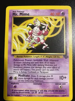 Pokemon TCG Mr. Mime Jungle 22/64 Regular Unlimited Rare - Image 1