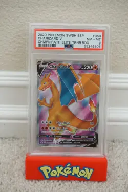2020 POKEMON SWSH BLACK STAR CHARIZARD V CHAMPION PATH PROMO #050 PSA 8 NM-MINT - Image 1
