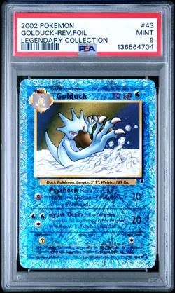 2002 POKEMON LEGENDARY COLLECTION #43 GOLDUCK-REVERSE FOIL PSA 9 - Image 1