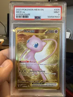Pokemon TCG Gold Mew EX Scarlet Violet-151 Holo Hyper Rare PSA 9 - Image 1
