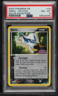 Absol Reverse Foil Pokemon EX Holon Phantoms PSA 8 2006 - Image 1