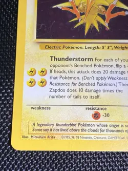 Zapdos 15/62 Holo Bleed Swirl Cosmos Holo Rare Pokemon TCG WOTC Fossil LP+ - Image 5