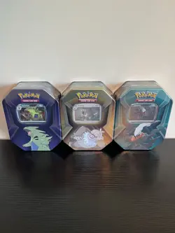 Pokemon TCG Triple Whammy Tins - Factory Sealed 2024 Lot of 3 Tins (3 Packs Ea.) - Image 1