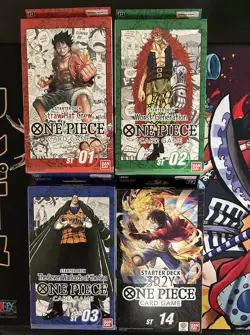 One Piece: ENGLISH ST-01 ST-02 ST-03 ST-14 Lot Of Starter Decks - Image 1