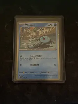 Pokemon TCG Wooper SVP 155 Cosmos Holo Black Star Promo - Surging Sparks NM Card - Image 1
