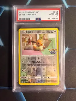 Pokemon Eevee Card 54/78 Pokemon Go GEM MT PSA 10 - Image 1
