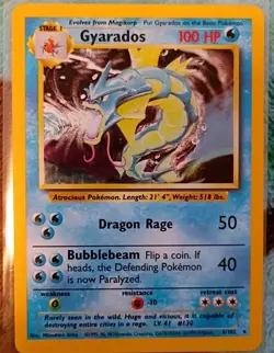 POKEMON TCG GYARADOS HOLO RARE CARD #6/102 EXCELLENT CONDITION - Image 1
