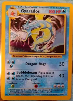 POKEMON TCG GYARADOS HOLO RARE CARD #6/102 EXCELLENT CONDITION - Image 2