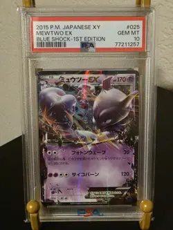 PSA 10 GEM MINT 2015 POKEMON P.M. JPN XY MEWTWO EX BLUE SHOCK 1ST EDITION #025 - Image 1