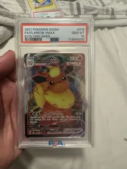 2021 POKEMON SWORD & SHIELD EVOLVING SKIES #018 FULL ART/FLAREON VMAX PSA 10 - Image 1