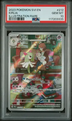 2023 POKEMON SVI EN-SCARLET & VIOLET ILLUSTRATION RARE #212 KIRLIA PSA 10 - Image 1