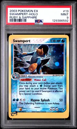 2003 Pokemon Ex Ruby & Sapphire #13 Swampert Holo Ruby & Sapphire PSA 9 MINT - Image 1
