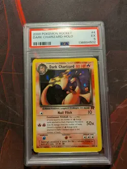 Pokemon Dark Charizard 4/82 Team Rocket Holo PSA 5 - Image 1