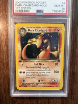 Pokemon 2000 1st Edition Dark Charizard Holo PSA 10 - Image 3