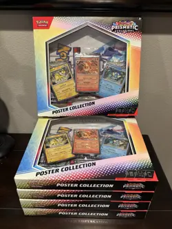 Lot of 5 Pokemon Prismatic Evolutions Poster Collections, New, Factory Sealed - Image 1