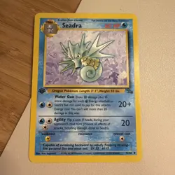 1st Edition Seadra 42/62 Pokemon TCG WOTC Fossil Set Uncommon LP+ 1999 Vintage - Image 1