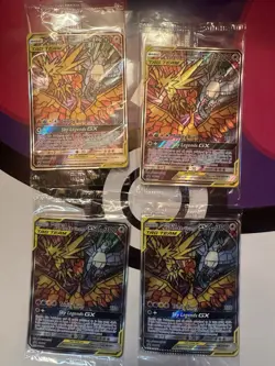 Pokemon TCG (4) Moltres Zapdos Articuno GX SM210 Sealed Unopened Hidden Fates - Image 1