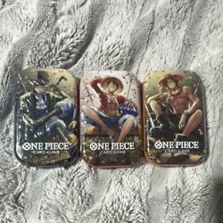 Bandai Namco One Piece CCG Tin Pack Set Vol.2 Kit 3 Sealed Tins English Luffy - Image 1