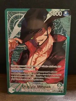 One Piece Dracule Mihawk Leader Alt Art OP14-020 The Azure Sea's Seven English - Image 1