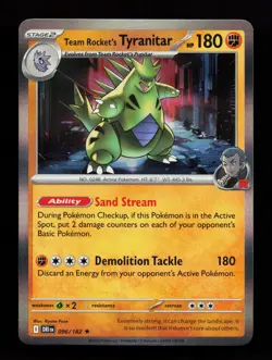 Team Rocket's Tyranitar 096/182 Rare SV10: Destined Rivals Pokemon Card - Image 1