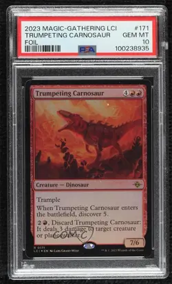 Trumpeting Carnosaur Foil Magic: The Lost Caverns of Ixalan LCI PSA 10 GEM MT - Image 1