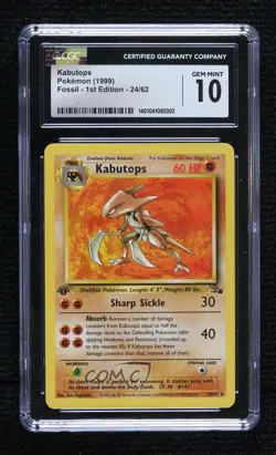 Kabutops 1st Ed. Pokemon Fossil CGC 10 Gem Mint 1999 - Image 1