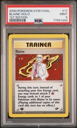 Blaine Gym Challenge 1st Ed 2000 Holo Pokemon PSA Mint 9 - Image 1