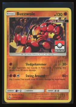 Buzzwole 77/131 Reverse Holo League Promo Forbidden Light NM - Image 1