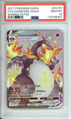 2021 Pokemon SWSH Shining Fates Charizard VMAX #SV107/SV122 FA PSA 10 Gem Mint - Image 1