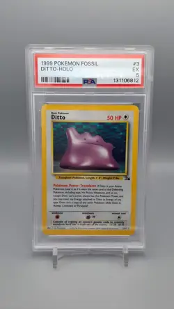 1999 POKEMON TCG - FOSSIL - DITTO 03/62 - HOLO - PSA 5 #3 - Image 1