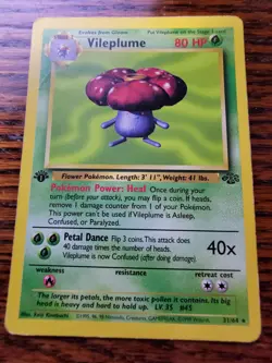 MP Pokemon TCG Vileplume Jungle 31/64 Regular 1st Edition Rare - Image 1