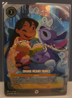 Enchanted Ohana Means Family NM Foil Winterspell Disney Lorcana Lilo Stitch x1 - Image 1