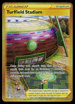Pokemon Card - Turffield Stadium Evolving Skies 234/203 Secret Rare - Image 1