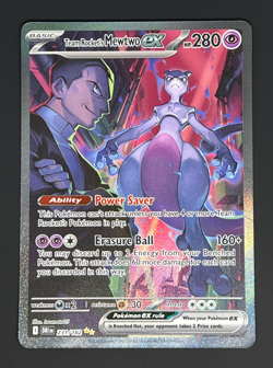 Team Rocket's Mewtwo ex 231/182 SIR Destined Rivals Pokemon Card TCG - Image 1