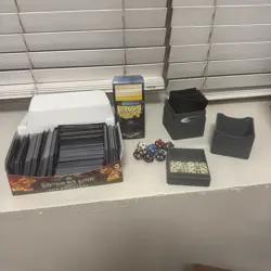 300+ Magic The Gathering Card Lot + Sleeves 7 Life Counters, Deck Case And 36 D6 - Image 1