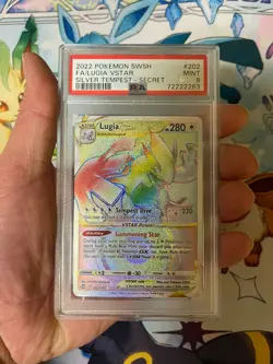 PSA 9 Lugia Vstar 202/195 Rainbow Rare Silver Tempest Pokemon Card- cool cert # - Image 1