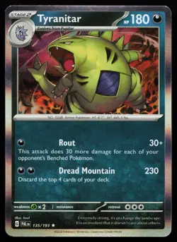 Tyranitar 135/193 Rare SV02: Paldea Evolved Pokemon Card - Image 1