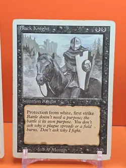 ⚫⚫⚫ (4) 1994 Magic The Gathering BLACK KNIGHT REVISED 3RD EDITION PLAYED ⚫⚫ - Image 3