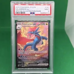 2025 POKEMON JTG EN-JOURNEY TOGETHER #187 SALAMENCE EX PSA 9 - Image 1